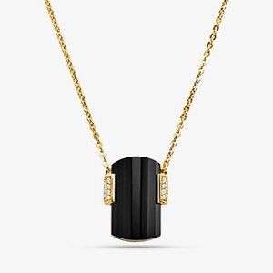 🎁 MICHAEL KORS 14K Gold/Onyx Necklace